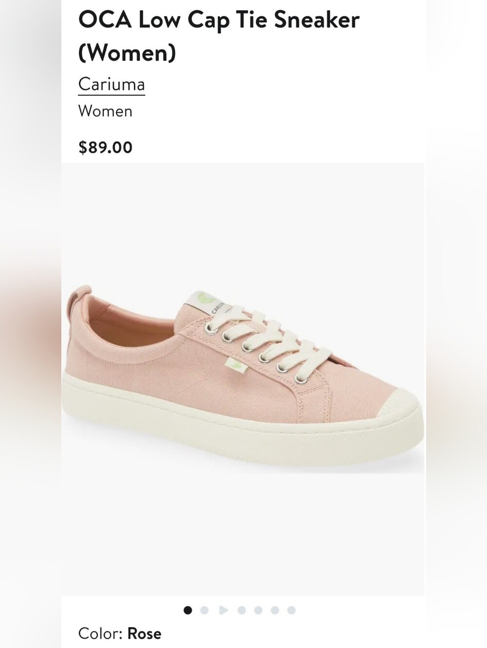 Cariuma OCA Low VEGAN Canvas Skate/Casual Shoes, Rose, s. 9